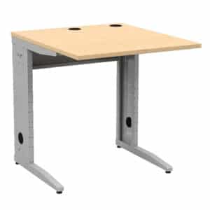 Table QBS écran posé plateau stratifié 2 pieds époxy - T6