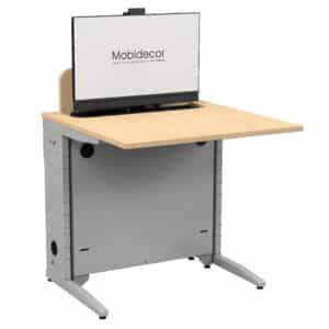 Table QBS sortie verticale manuelle plateau stratifié 2 pieds époxy - T6